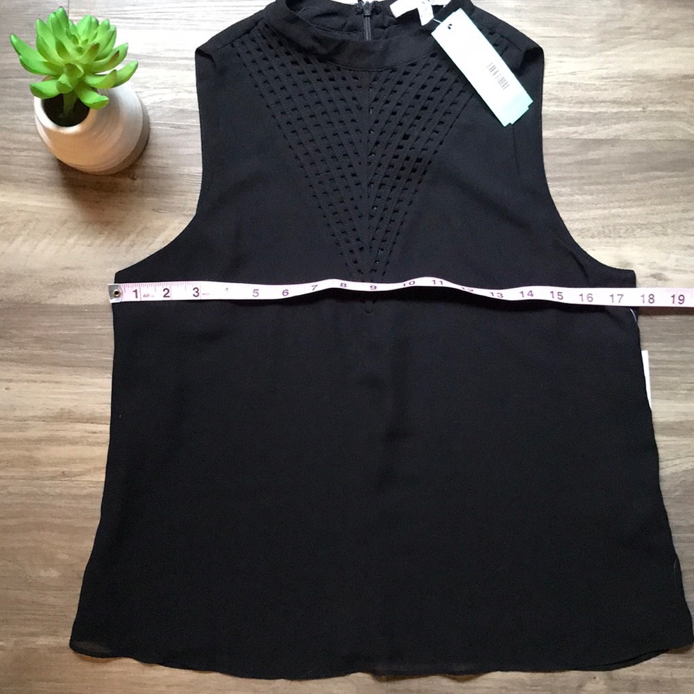 Q&A Mesh Women’s Blouse Black Sleeveless Dressy Top Small - Picture 7 of 16